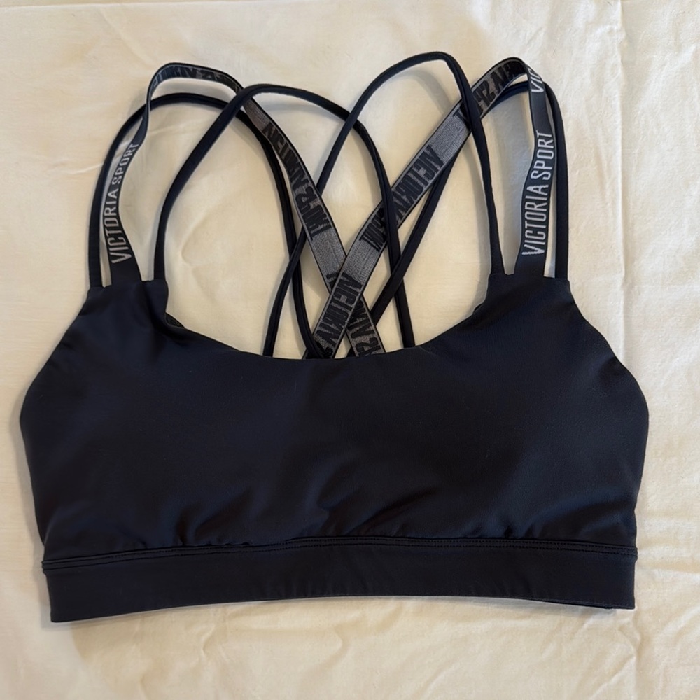 Victoria's Secret Sport Dark Grey Strappy Sports Bra Size Medium